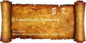 Blumenthal Kemenes névjegykártya